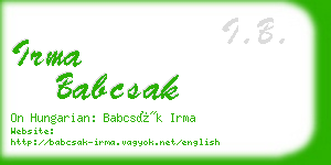 irma babcsak business card